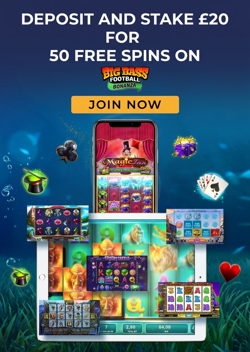 Pay by Phone Bill Casino - 50 Free Spins on Big Bass Football Bonanza
