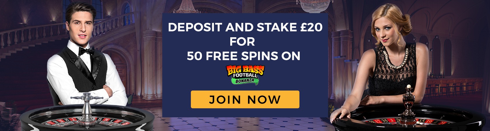 Live Roulette - 50 Free Spins on Big Bass Football Bonanza
